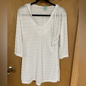 BALANCE- white Hooded beach cover
